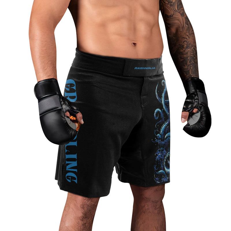 Rashninja Dreadbone Octopus Men's Fight Shorts | Compression Shorts