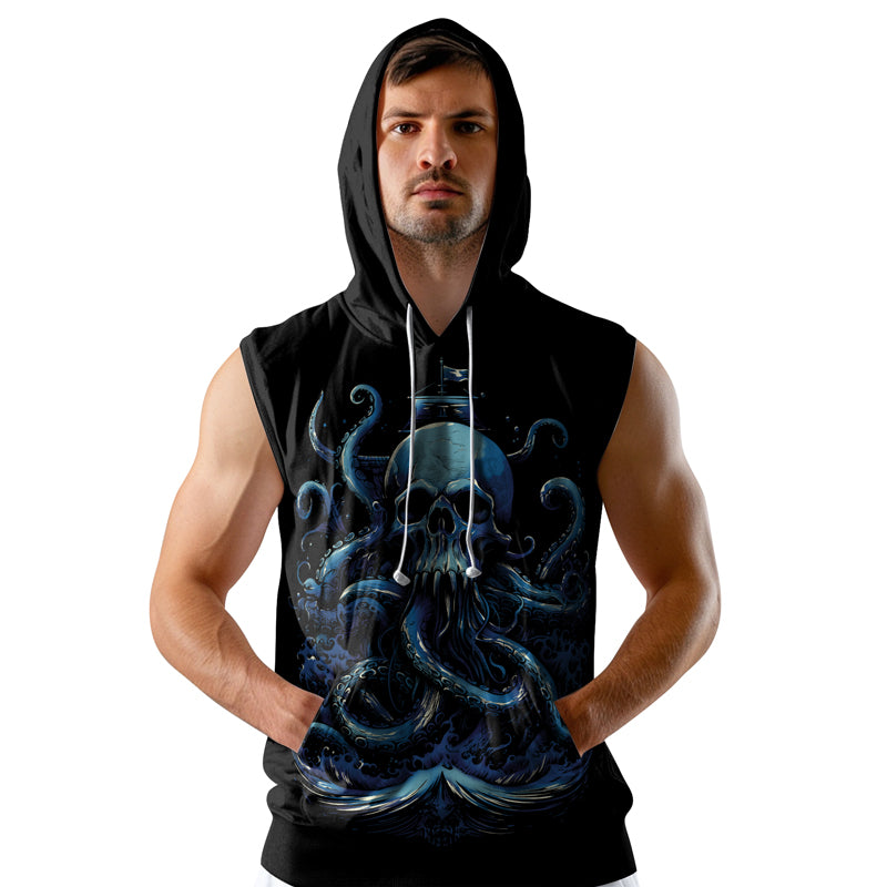 Rashninja Dreadbone Octopus Sleeveless Hoodie | MMA Sleeveless Hoodie