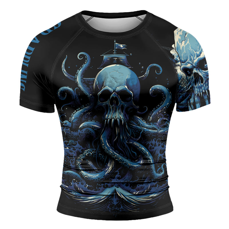 Octopus Rash Rashninja Dreadbone Octopus Men's Short Sleeve Rash Guard | Rash Guard