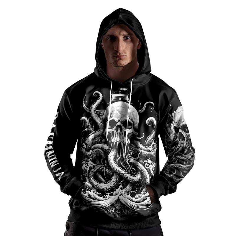 Rashninja Dreadbone Octopus AOP Hoodie | Jiu Jitsu Octopus Hoodie