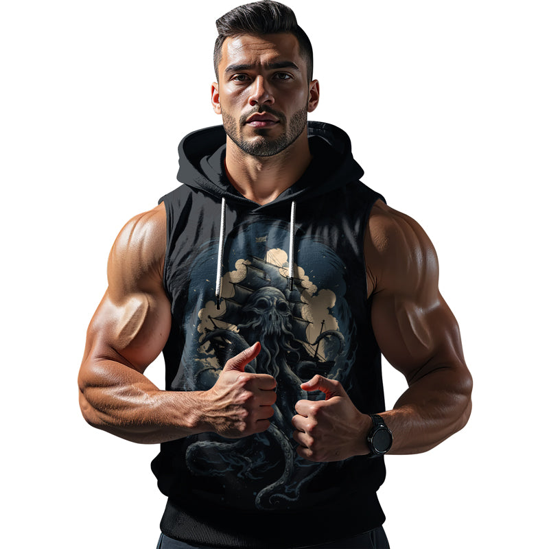 Rashninja Ocean’s Octopus Sleeveless Hoodie | MMA Sleeveless Hoodie