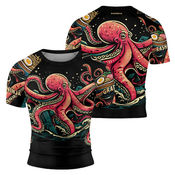 Rashninja Octopus Ramen Glow Men's Short Sleeve Rash Guard