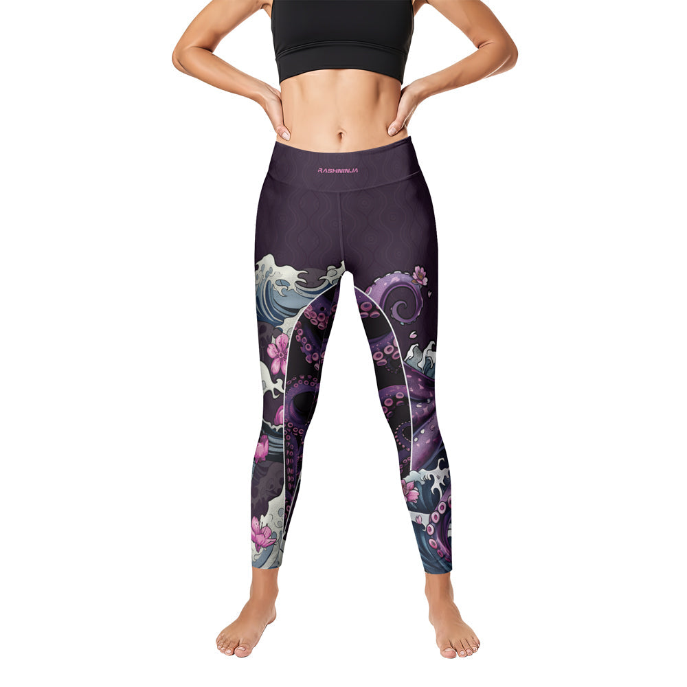 Rashninja Octopus Sakura Purple Women's Leggings