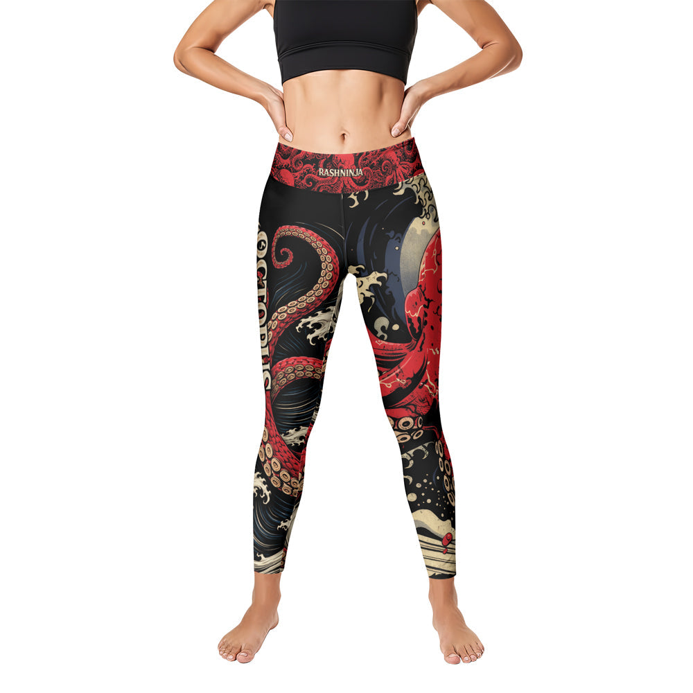 Rashninja Octopus Deep Sea Red Women's Leggings