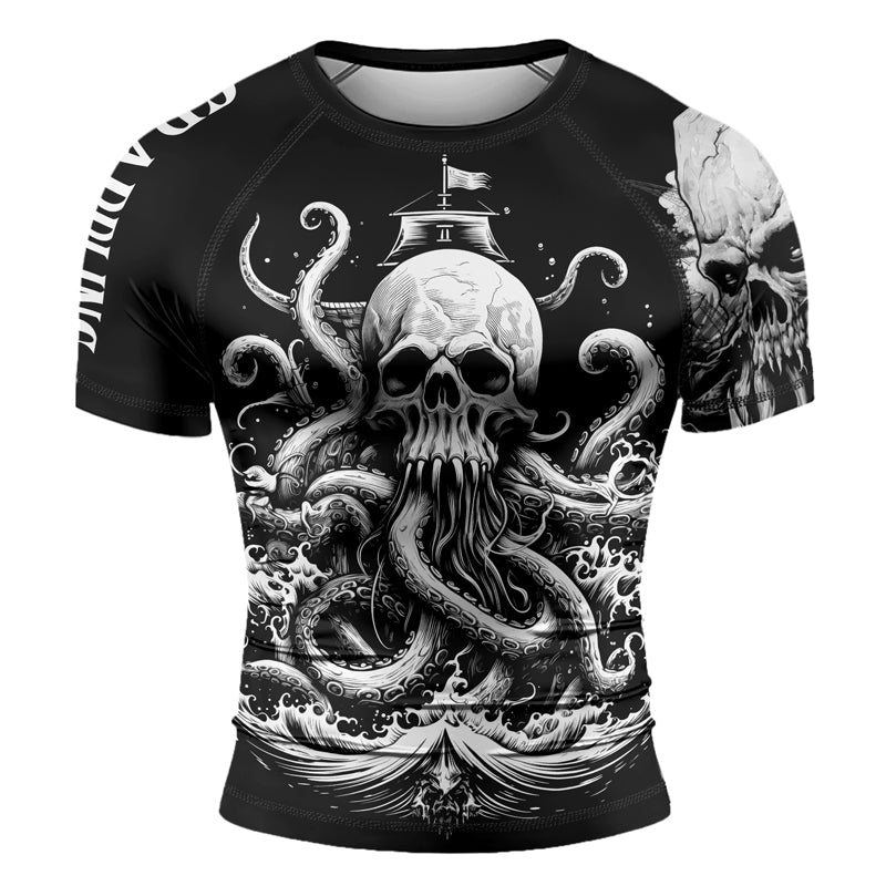 Rashninja Dreadbone Octopus Men's Short Sleeve Rash Guard | Rash Guard