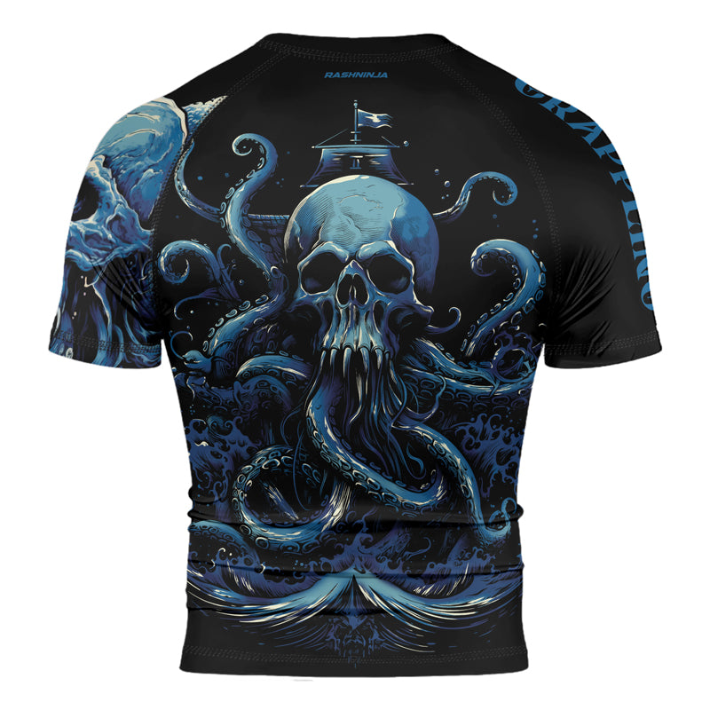 Rashninja Dreadbone Octopus Men's Short Sleeve Rash Guard | Rash Guard