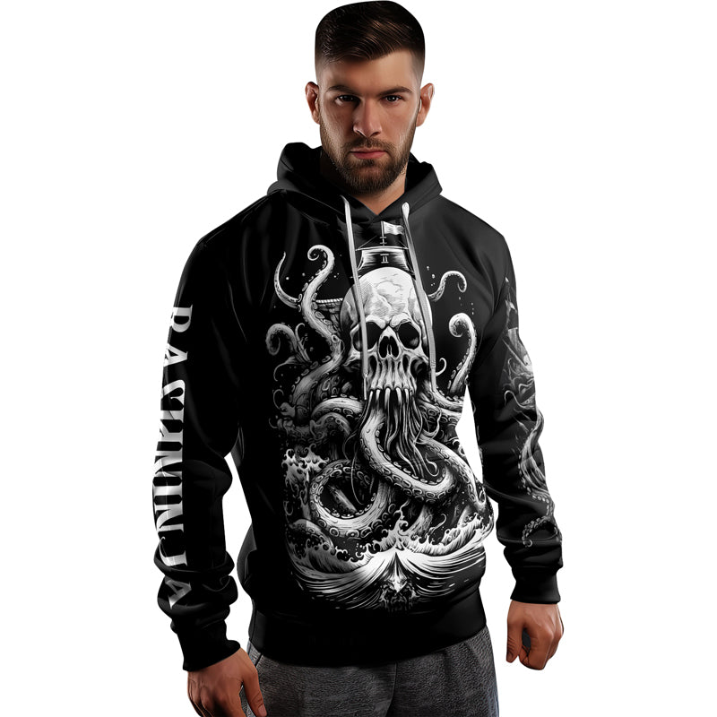 Rashninja Dreadbone Octopus AOP Hoodie | Jiu Jitsu Octopus Hoodie