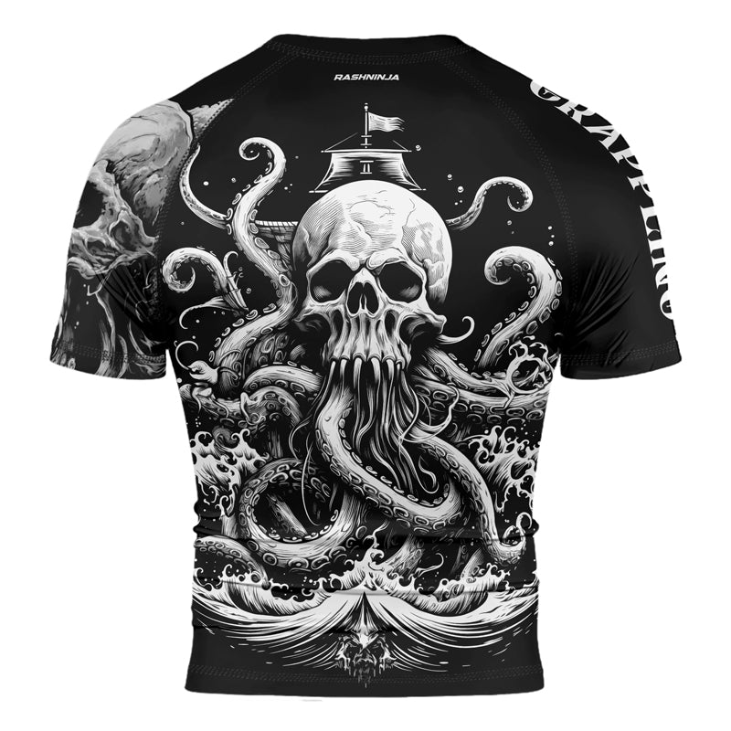 Rashninja Dreadbone Octopus Men's Short Sleeve Rash Guard | Rash Guard