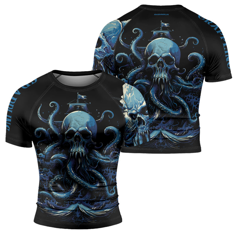 Rashninja Dreadbone Octopus Men's Short Sleeve Rash Guard | Rash Guard