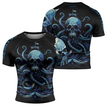 Rashninja Dreadbone Octopus Men's Short Sleeve Rash Guard | Rash Guard