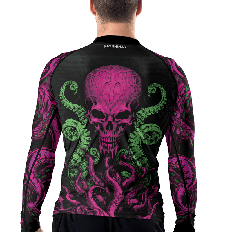 Rashninja Octopus Skull Majesty Men's Long Sleeve Rash Guard - Rashninja LLC