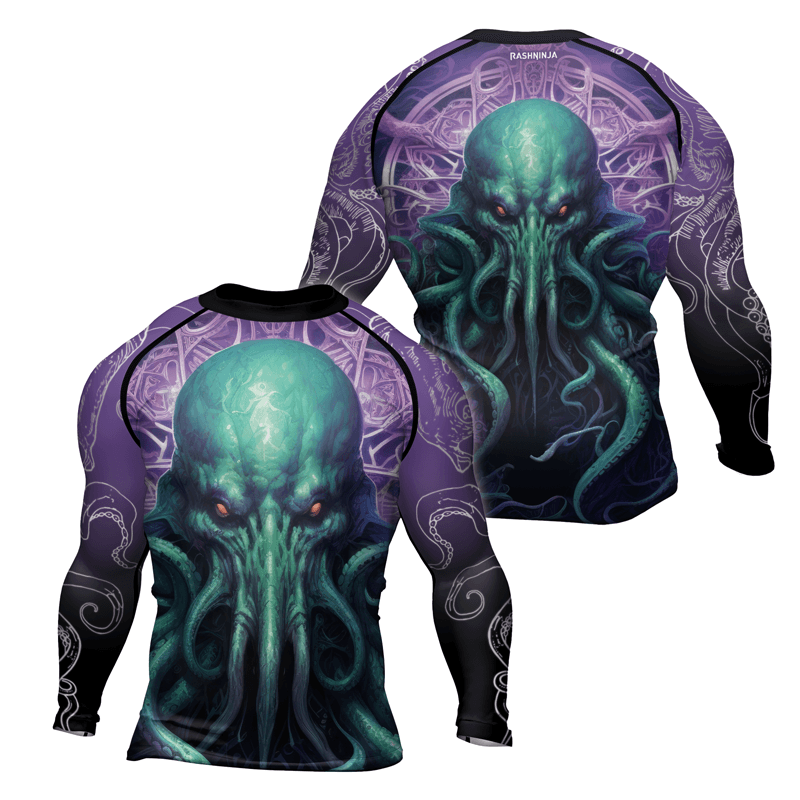 Rashninja Madness Manifest Cthulhu Men's Long Sleeve Rash Guard - Rashninja LLC