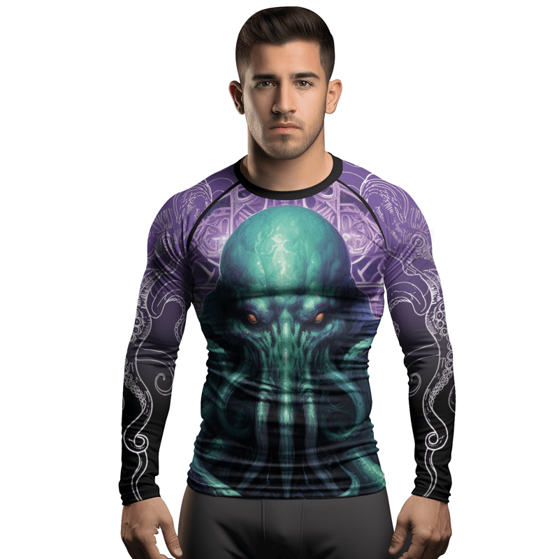 Rashninja Madness Manifest Cthulhu Men's Long Sleeve Rash Guard - Rashninja LLC