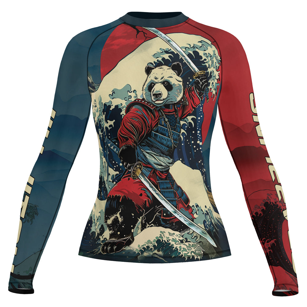 Rashninja Panda Samurai River Women's Long Sleeve Rash Guard