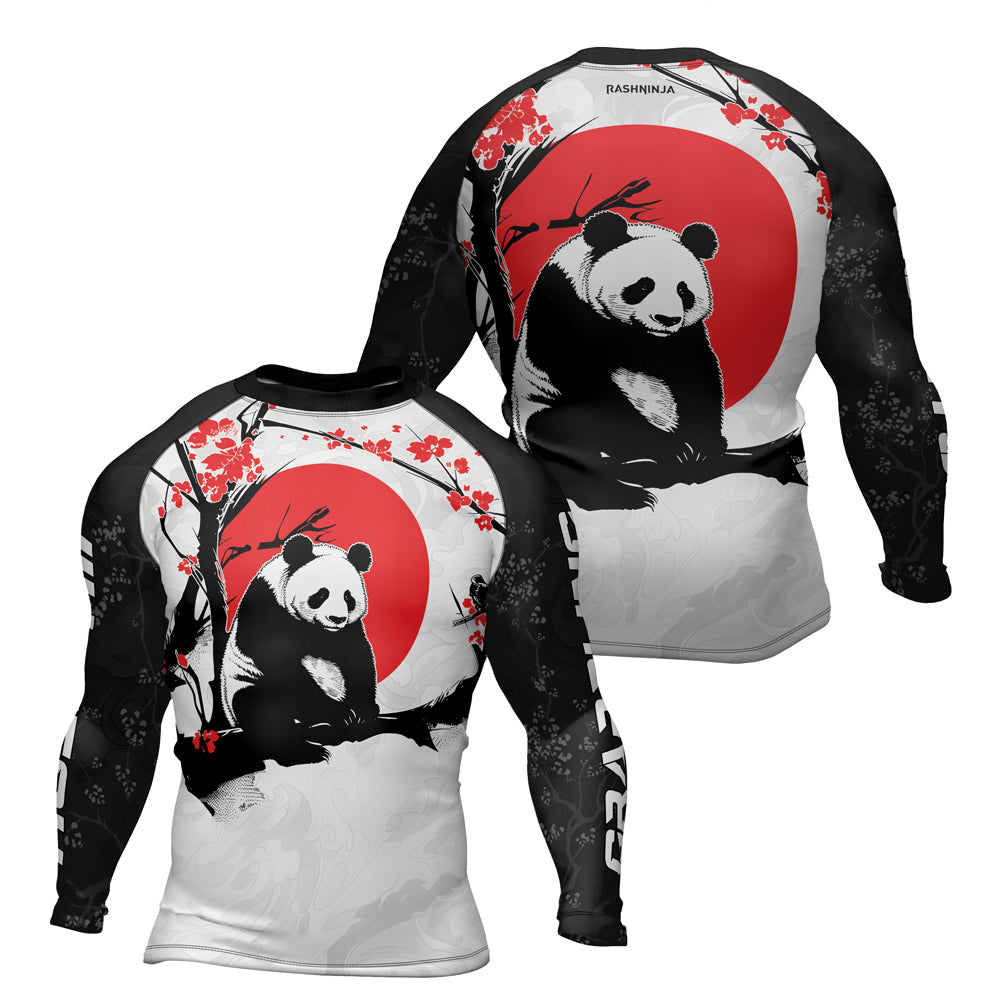 Rashninja Panda Bamboo Haven Men's  Long Sleeve Rash Guard