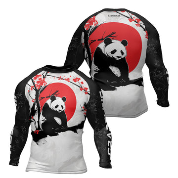 Rashninja Panda Bamboo Haven Men's  Long Sleeve Rash Guard