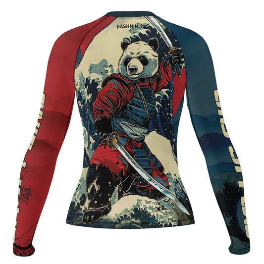 Rashninja Panda Samurai River Women's Long Sleeve Rash Guard