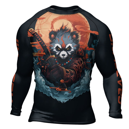 Rashninja Panda Samurai Honor Men's Long Sleeve Rash Guard
