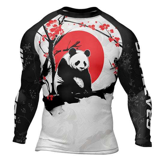 Rashninja Panda Bamboo Haven Men's  Long Sleeve Rash Guard