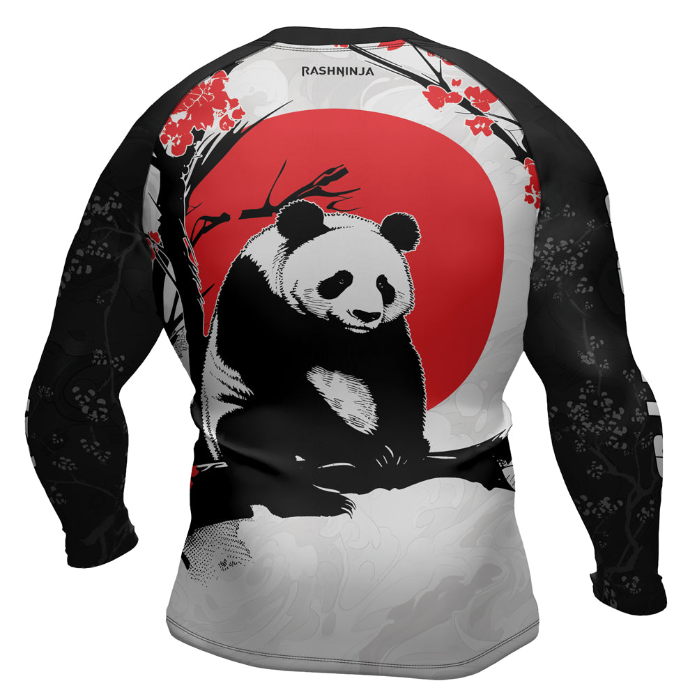 Bamboo Rash Guard Rashninja Panda Bamboo Haven Men's Long Sleeve Rash Guard