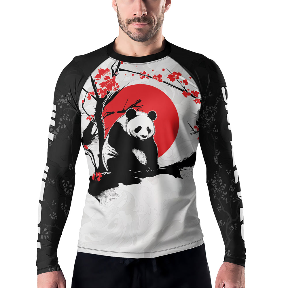 Bamboo Rash Guard Rashninja Panda Bamboo Haven Men's Long Sleeve Rash Guard