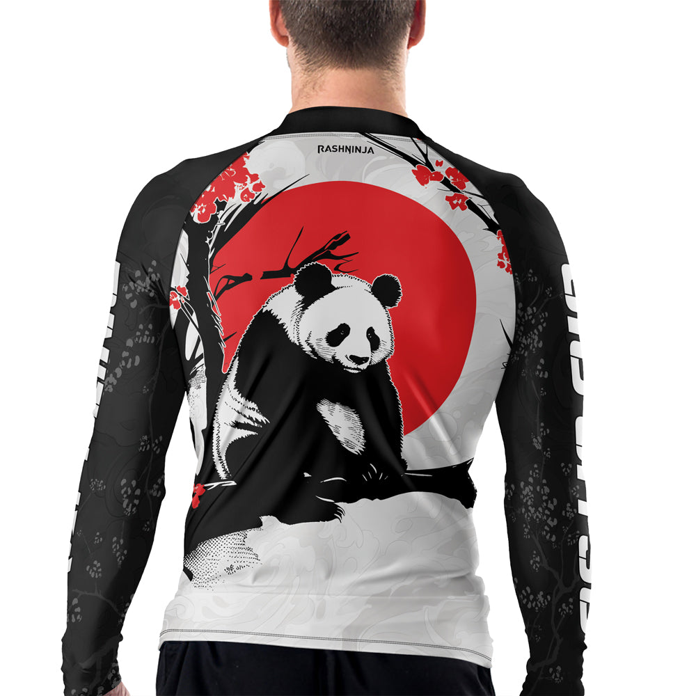 Bamboo Rash Guard Rashninja Panda Bamboo Haven Men's Long Sleeve Rash Guard
