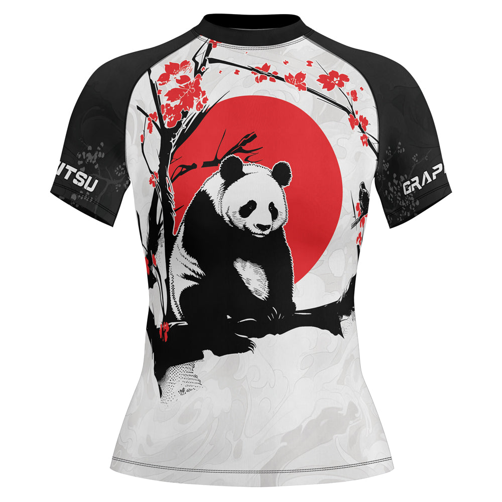 Bamboo Rash Guard Rashninja Panda Bamboo Haven Women's Short Sleeve Rash Guard