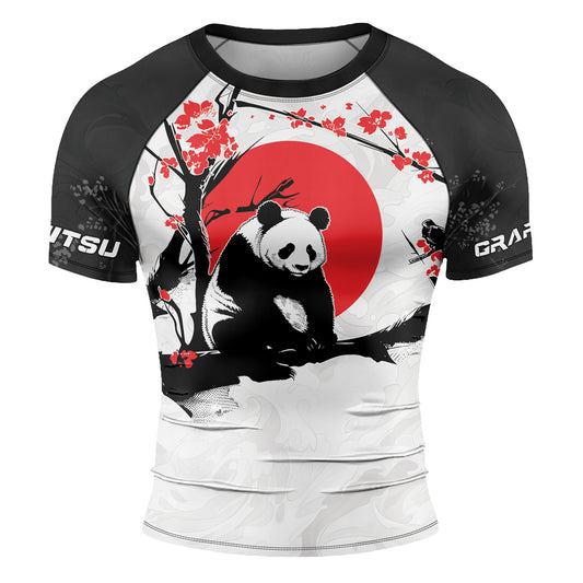 Rashninja Panda Bamboo Haven Men's Short Sleeve Rash Guard