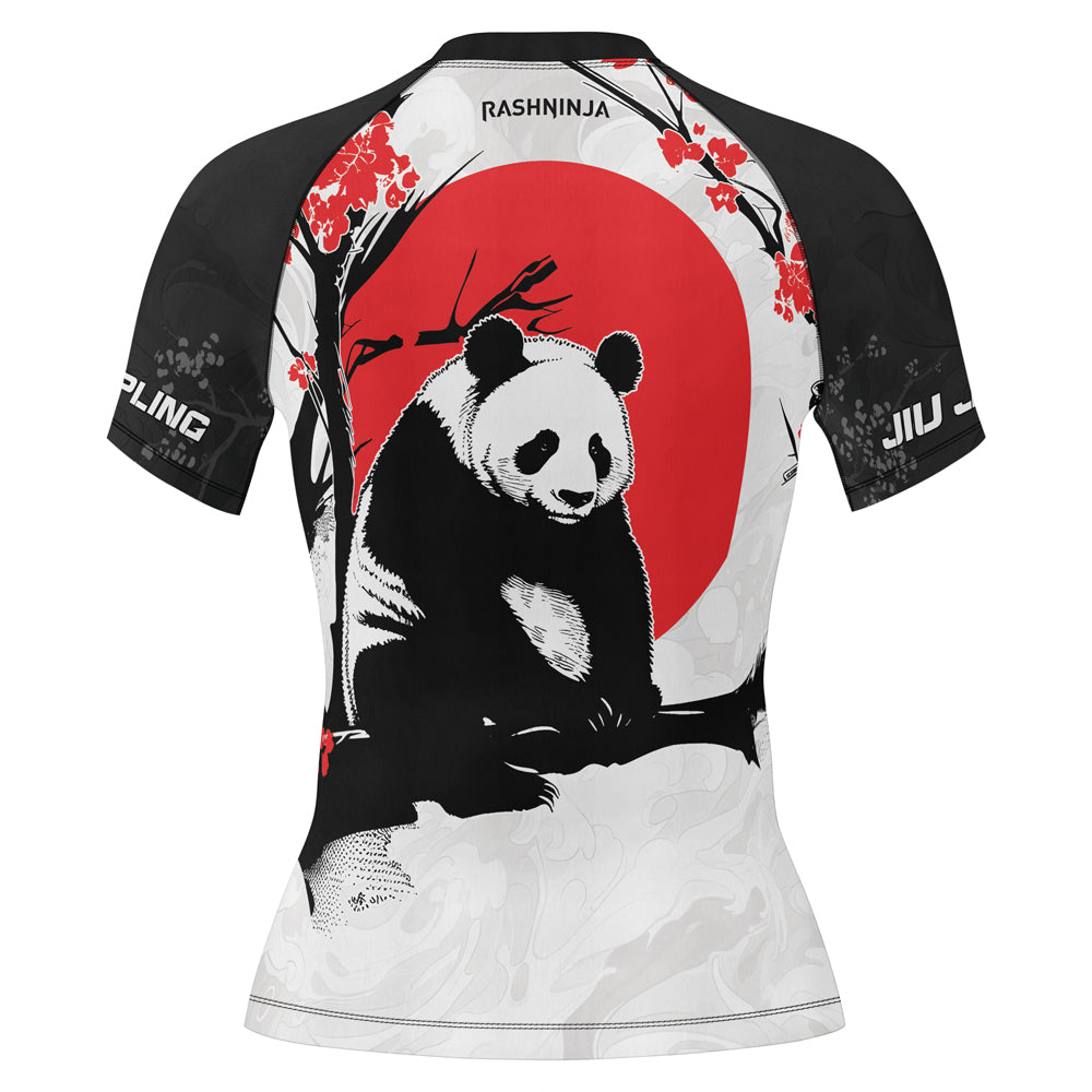 Bamboo Rash Guard Rashninja Panda Bamboo Haven Women's Short Sleeve Rash Guard