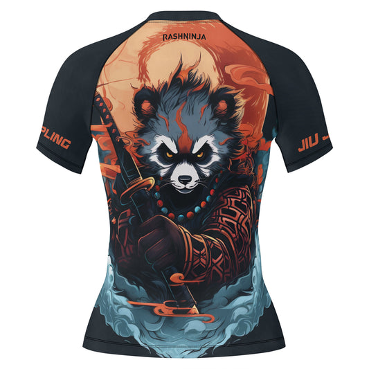 Rashninja Panda Samurai Honor Women's Short Sleeve Rash Guard