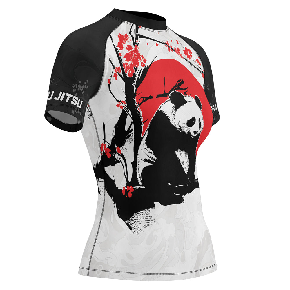 Bamboo Rash Guard Rashninja Panda Bamboo Haven Women's Short Sleeve Rash Guard