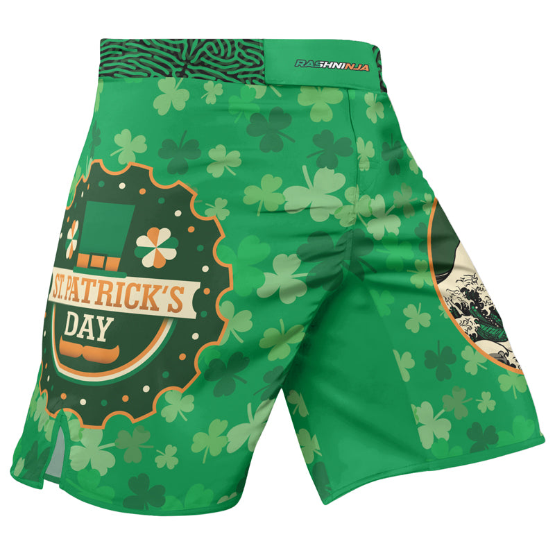 Rashninja St. Patrick's Day Men's Fight Shorts | Patrick MMA Shorts