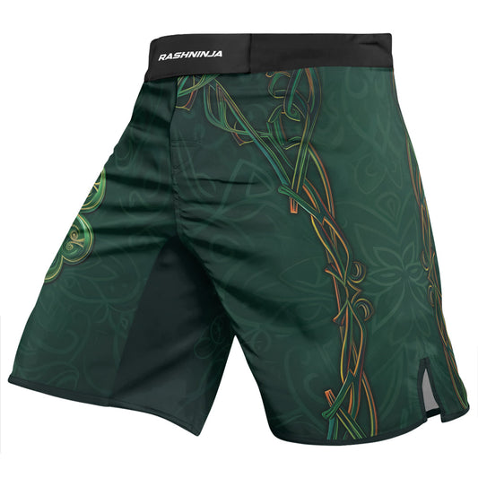 Rashninja Irish Golden Shamrock Men's Fight Shorts