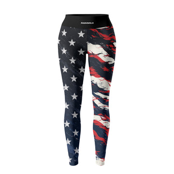Rashninja Patriot Waving Flag Women's Leggings