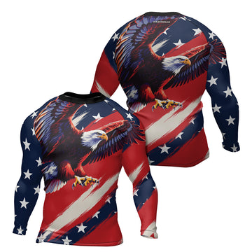Rashninja Patriot Soaring Eagle Men's Long Sleeve Rash Guard