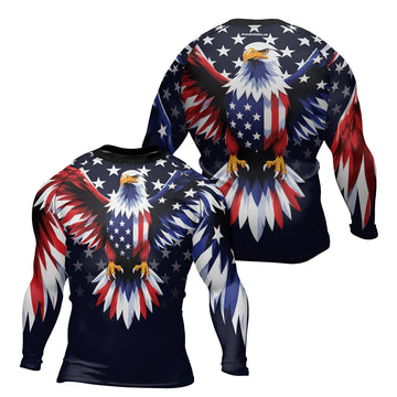 Rashninja American Patriot Eagle Men's Long Sleeve Rash Guard