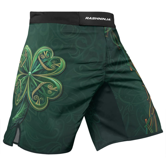 Rashninja Irish Golden Shamrock Men's Fight Shorts
