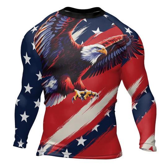 Rashninja Patriot Soaring Eagle Men's Long Sleeve Rash Guard