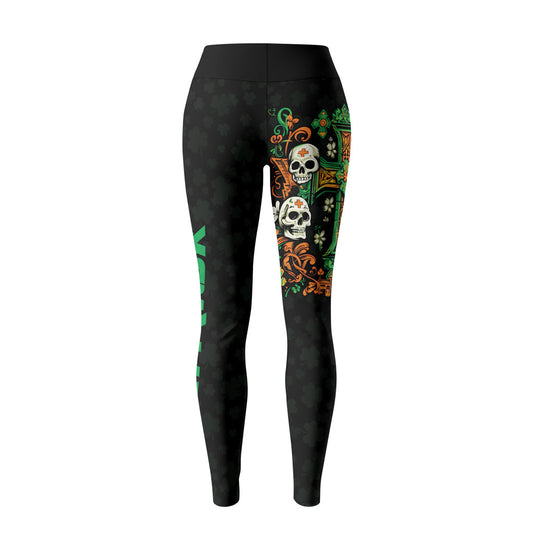 Rashninja Irish Skull Cross Shamrock Women's Leggings