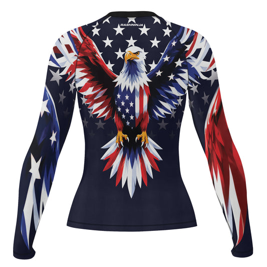 Rashninja American Patriot Eagle Women's Long Sleeve Rash Guard