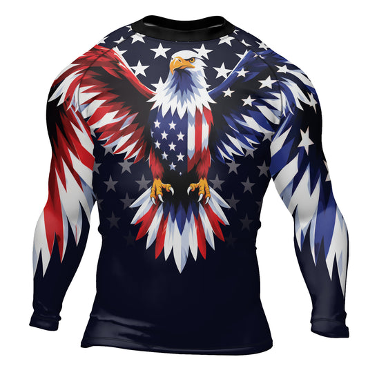 Rashninja American Patriot Eagle Men's Long Sleeve Rash Guard