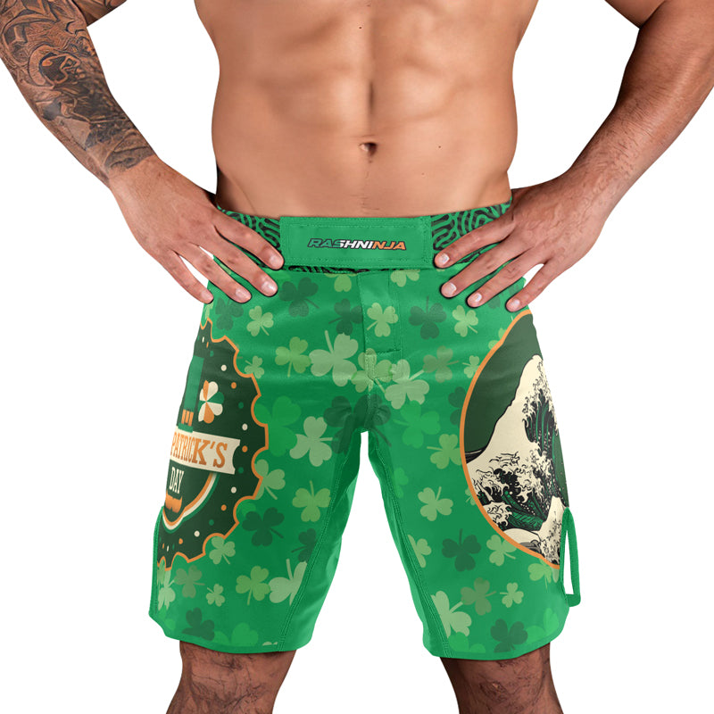 Rashninja St. Patrick's Day Men's Fight Shorts | Patrick MMA Shorts