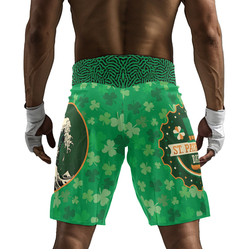 Rashninja St. Patrick's Day Men's Fight Shorts | Patrick MMA Shorts