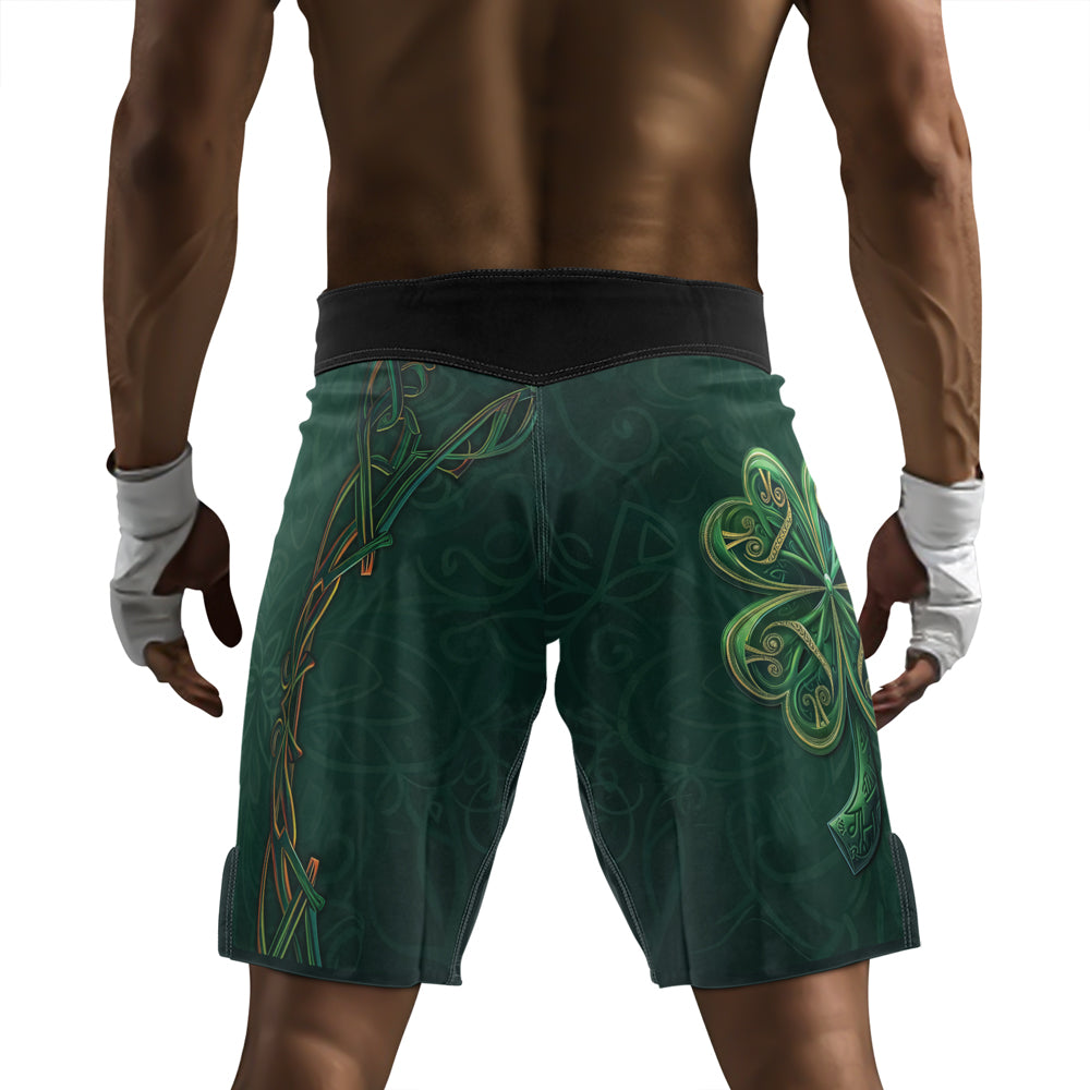 Rashninja Irish Golden Shamrock Men's Fight Shorts