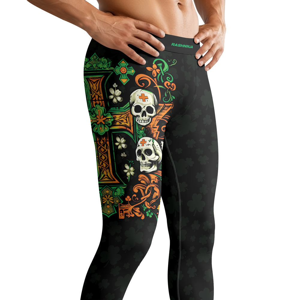 Rashninja Irish Skull Cross Shamrock Men's Spats