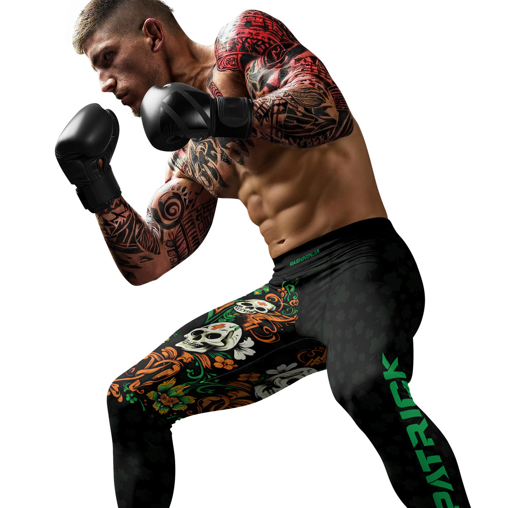 Rashninja Irish Skull Cross Shamrock Men's Spats