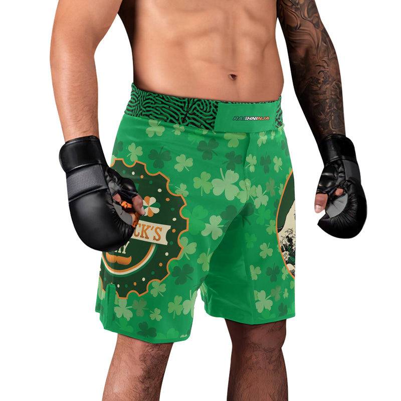 Rashninja St. Patrick's Day Men's Fight Shorts | Patrick MMA Shorts