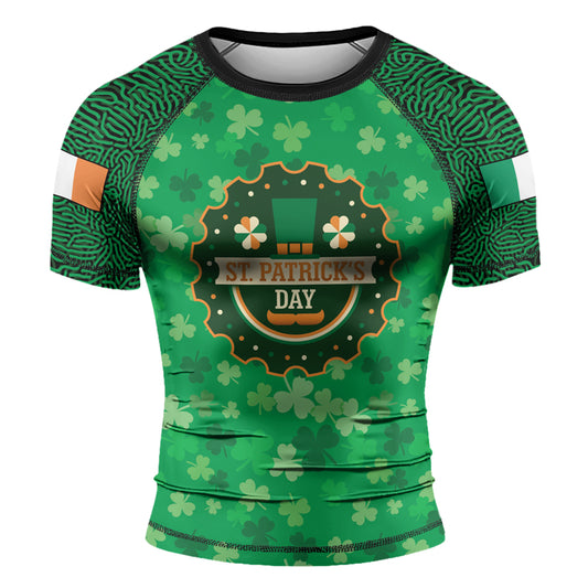 Rashninja St. Patrick's Day Men's Short Sleeve Rash Guard | Patrick