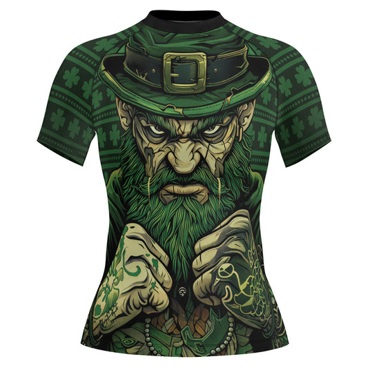 Rashninja Fighting Irish Leprechaun Fist Women's Short Sleeve Rash Guard