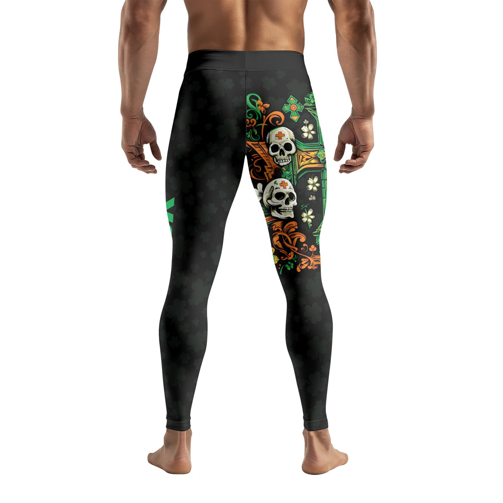 Rashninja Irish Skull Cross Shamrock Men's Spats